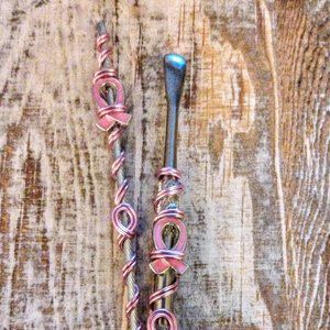 Breast Cancer Awareness ATM Card Clip Roach Clip, And Wax Carving Tool Set